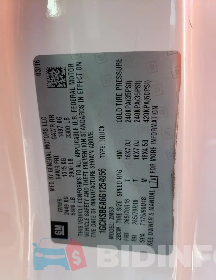 1GCHSBEA6G1254956 Photo# 12
