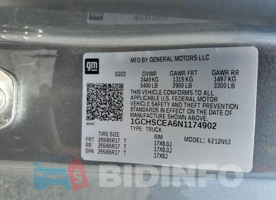 1GCHSCEA6N1174902 Photo# 12