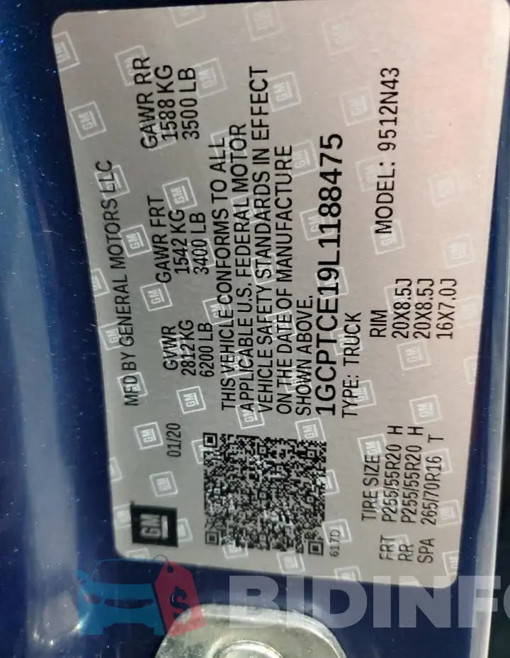 1GCPTCE19L1188475 Photo# 12