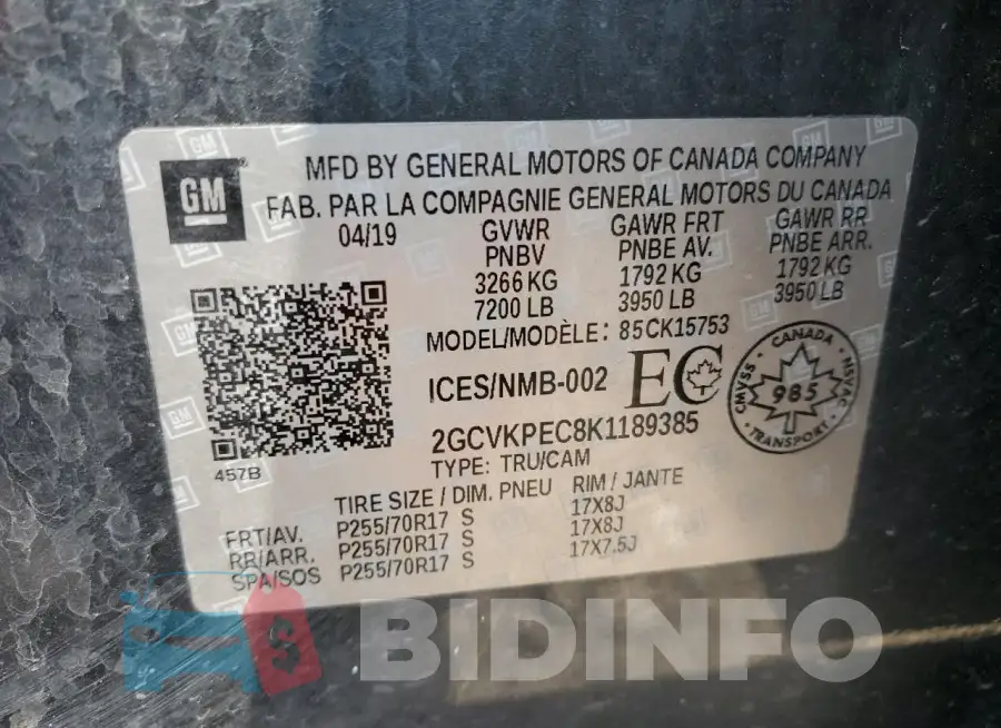 2GCVKPEC8K1189385 Photo# 12
