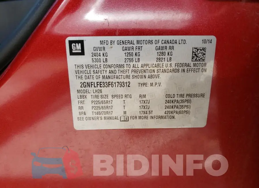 2GNFLFE33F6179312 Photo# 13