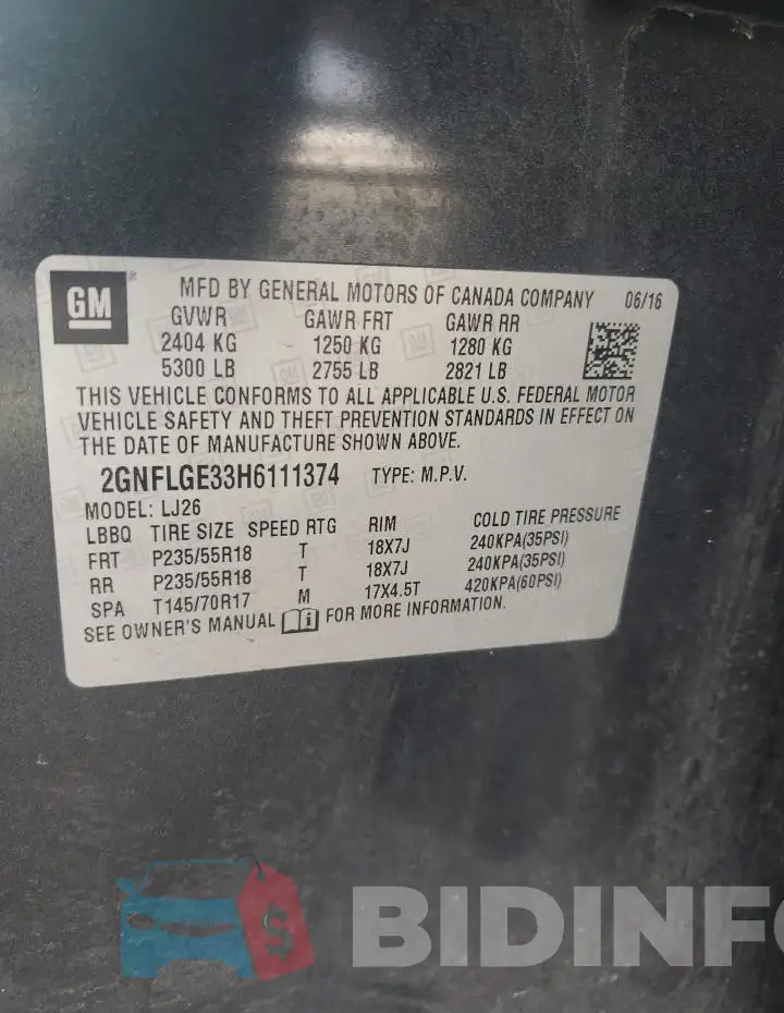 2GNFLGE33H6111374 Photo# 13