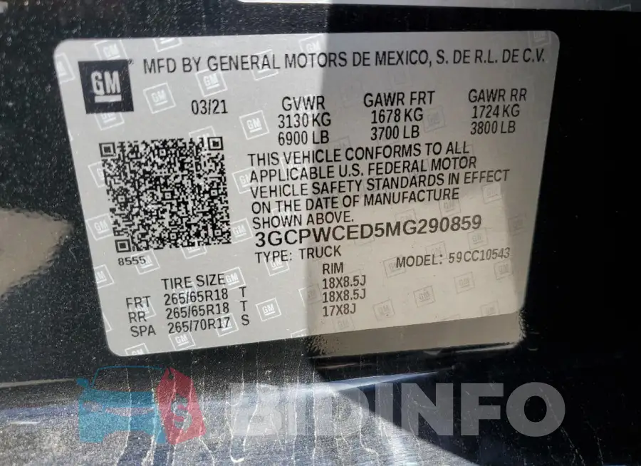 3GCPWCED5MG290859 Photo# 12