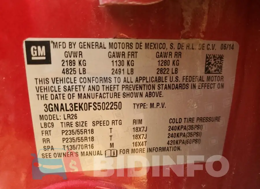 3GNAL3EK0FS502250 Photo# 13