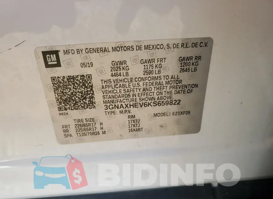 3GNAXHEV6KS659822 Photo# 13