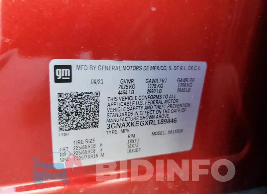 3GNAXKEGXRL189846 Photo# 12
