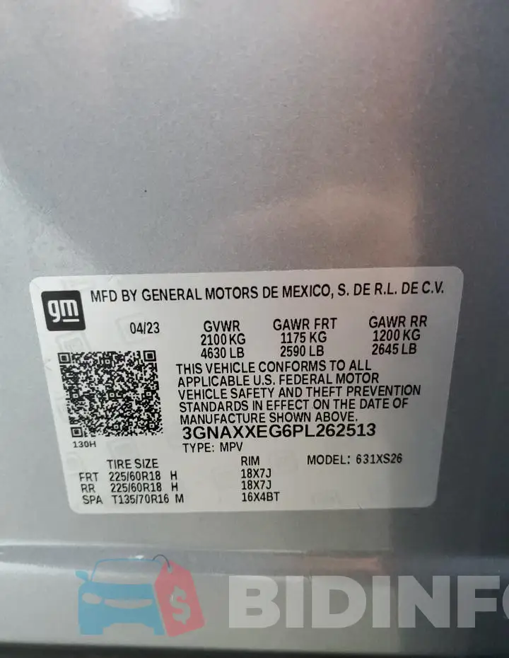 3GNAXXEG6PL262513 Photo# 13