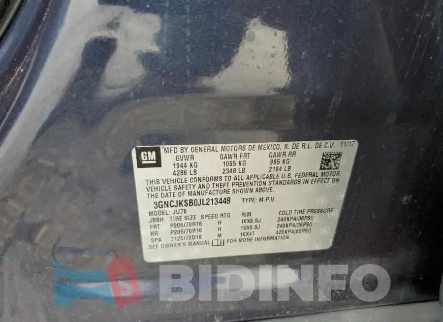 3GNCJKSB0JL213448 Photo# 12