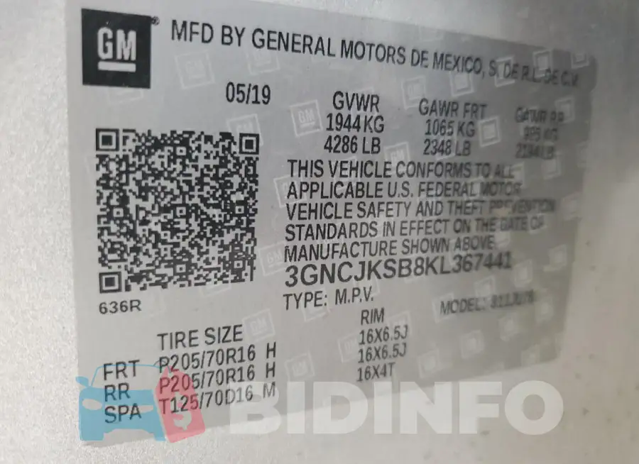 3GNCJKSB8KL367441 Photo# 13