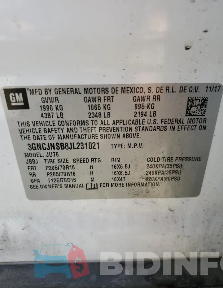 3GNCJNSB8JL231021 Photo# 13