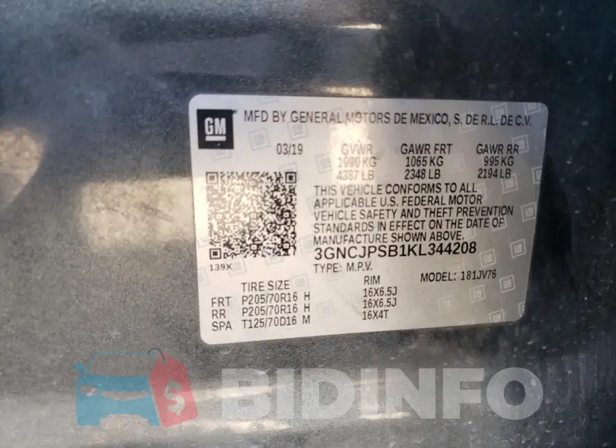 3GNCJPSB1KL344208 Photo# 13