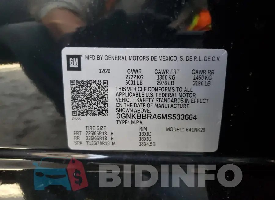 3GNKBBRA6MS533664 Photo# 13