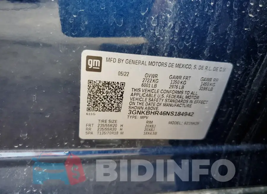3GNKBHR46NS184942 Photo# 12