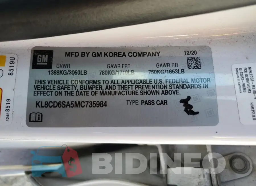KL8CD6SA5MC735984 Photo# 12