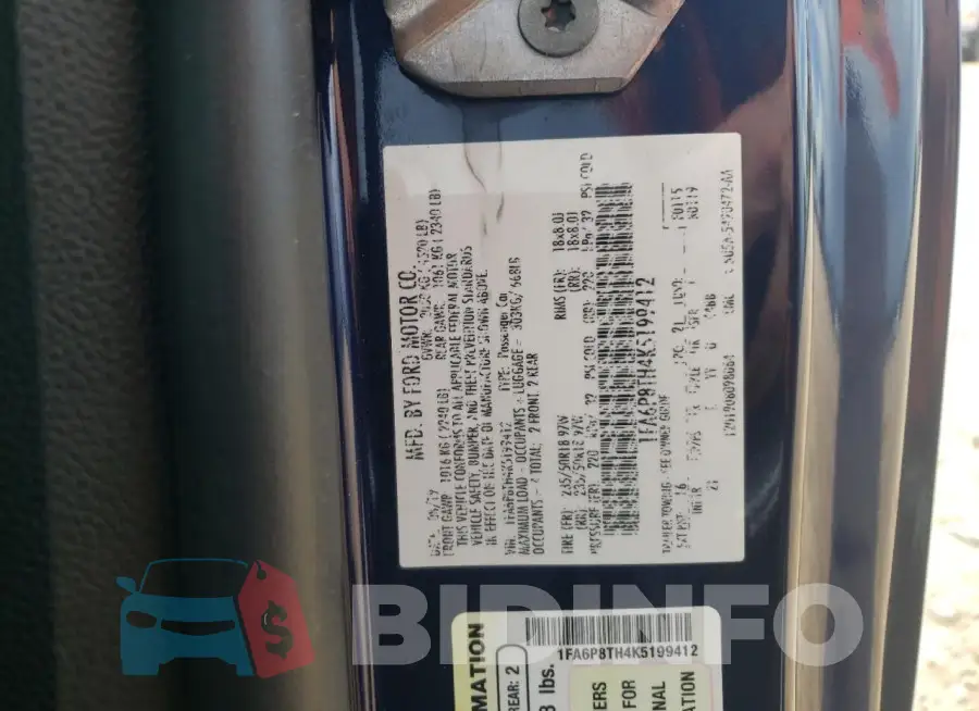 1FA6P8TH4K5199412 Photo# 13