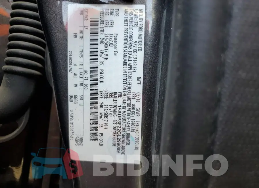 1FADP3F22GL299089 Photo# 12