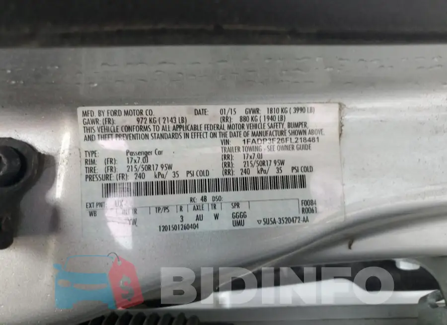 1FADP3F26FL218481 Photo# 12