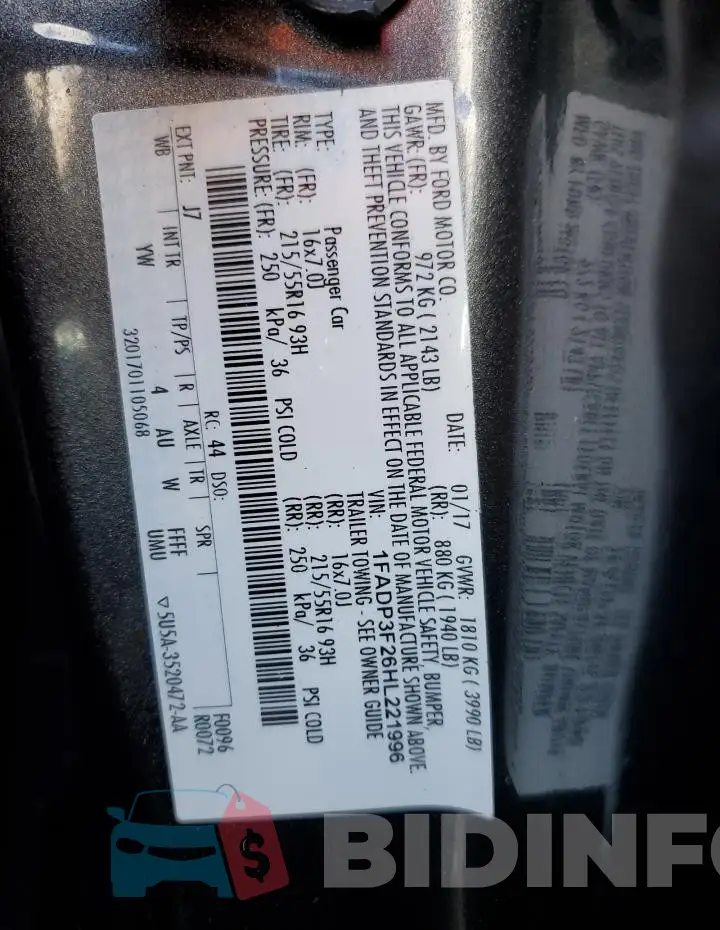 1FADP3F26HL221996 Photo# 12