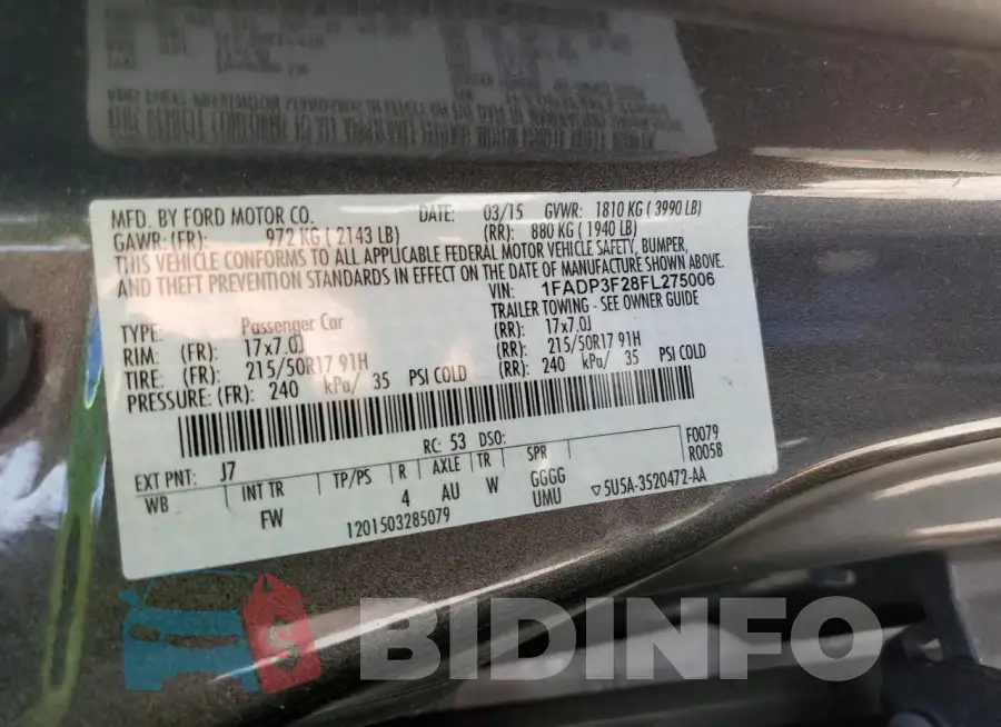 1FADP3F28FL275006 Photo# 12