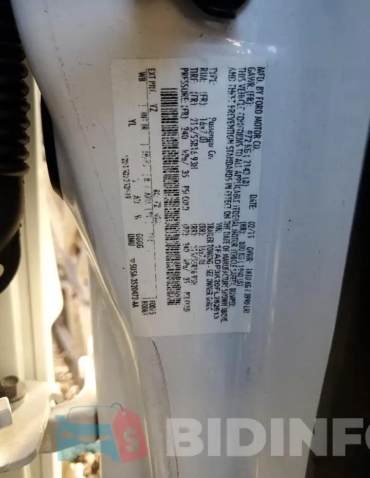 1FADP3K20FL262613 Photo# 12