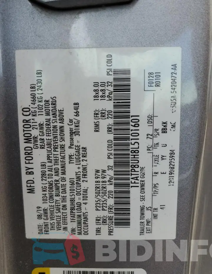 1FATP8UH8L5101601 Photo# 13