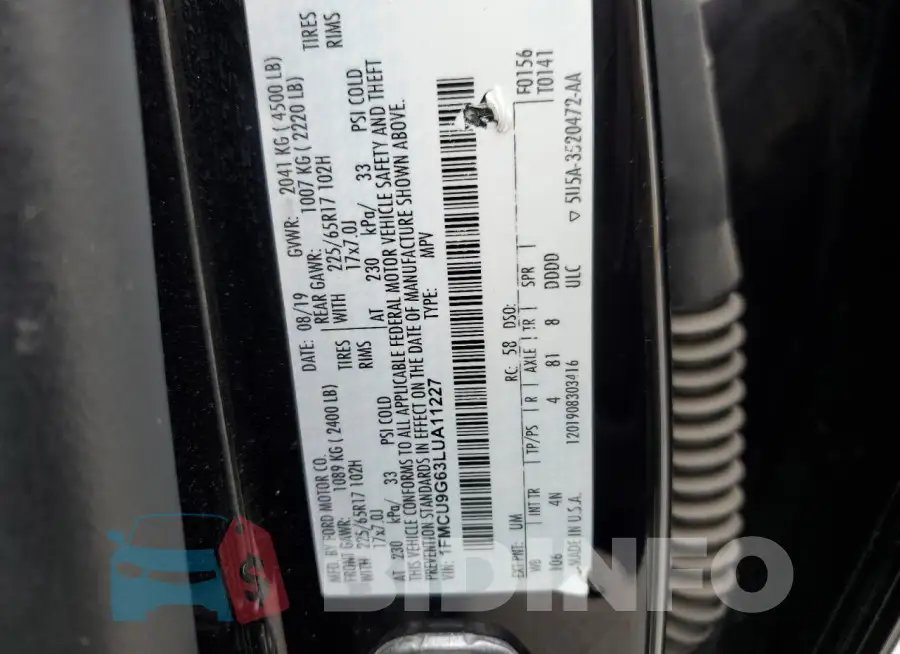 1FMCU9G63LUA11227 Photo# 13
