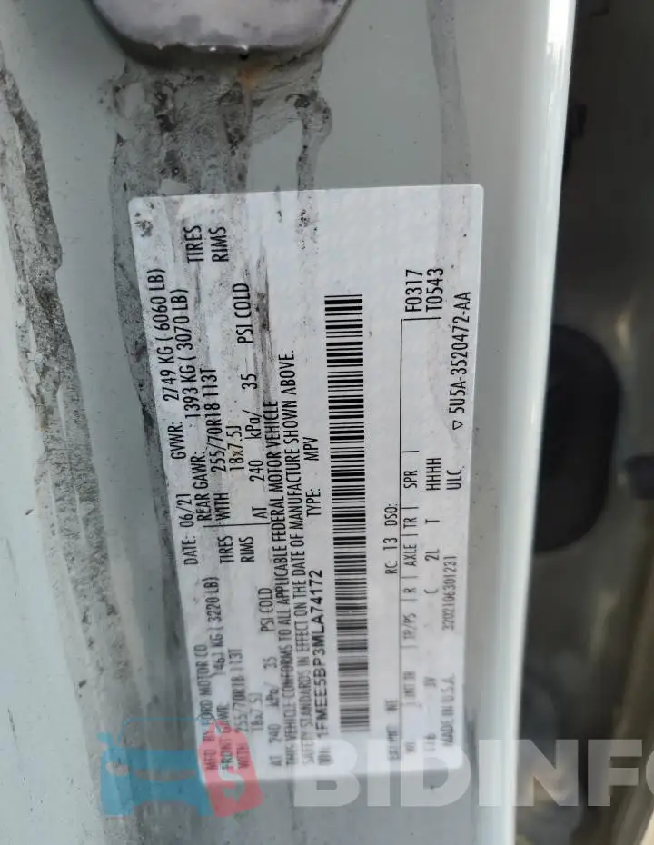 1FMEE5BP3MLA74172 Photo# 13