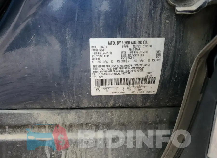 1FMSK8DH8LGA47012 Photo# 14