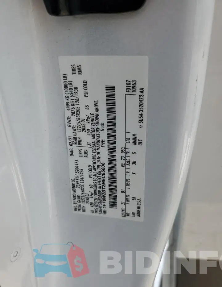1FT8W2BT2MEC85006 Photo# 12