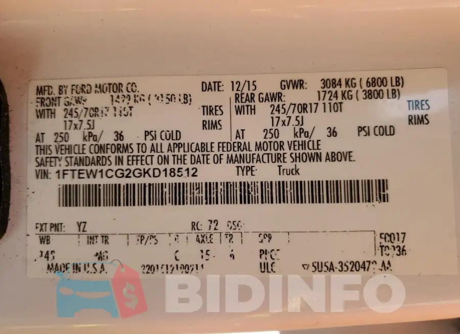 1FTEW1CG2GKD18512 Photo# 12