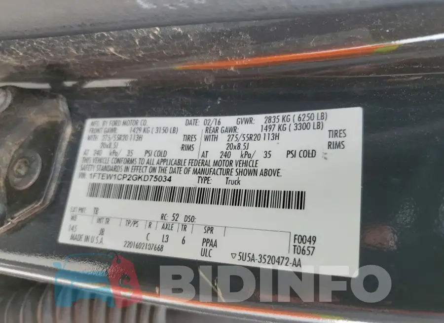 1FTEW1CP2GKD75034 Photo# 12