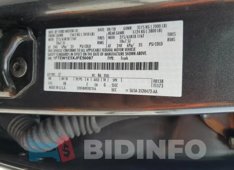 1FTEW1E5XJFE50087 Photo# 12