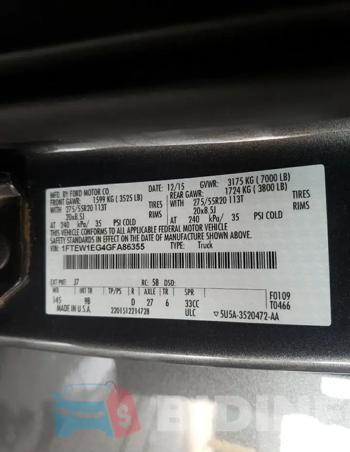 1FTEW1EG4GFA86355 Photo# 12