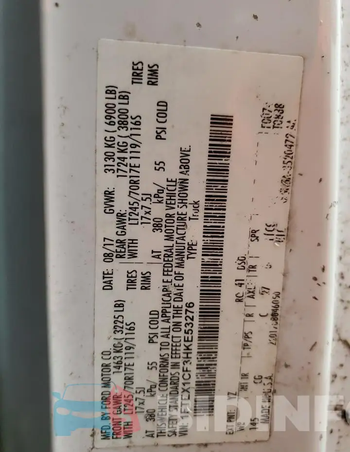 1FTEX1CF3HKE53276 Photo# 12