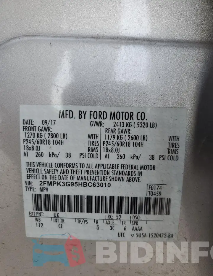 2FMPK3G95HBC63010 Photo# 13