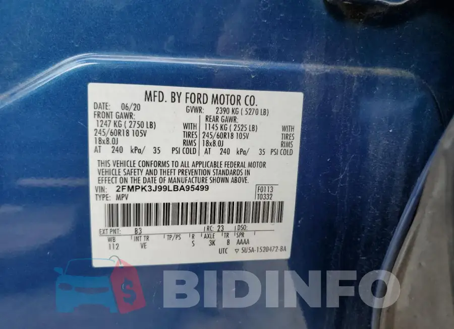 2FMPK3J99LBA95499 Photo# 14