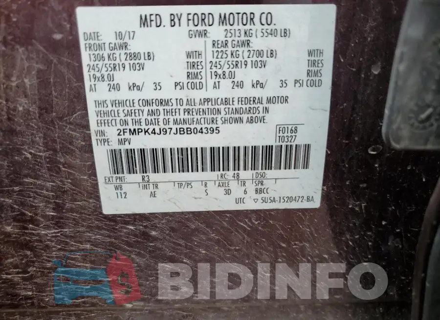 2FMPK4J97JBB04395 Photo# 12