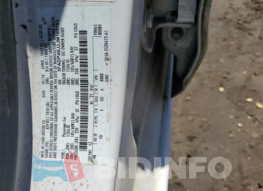 3FADP4BJ2JM105783 Photo# 13