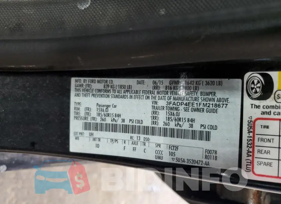 3FADP4EE1FM218677 Photo# 12