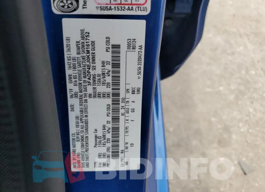 3FADP4EJ0KM161752 Photo# 12