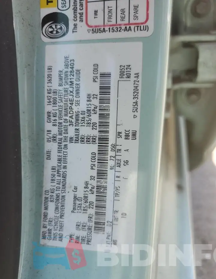 3FADP4EJXJM128403 Photo# 12