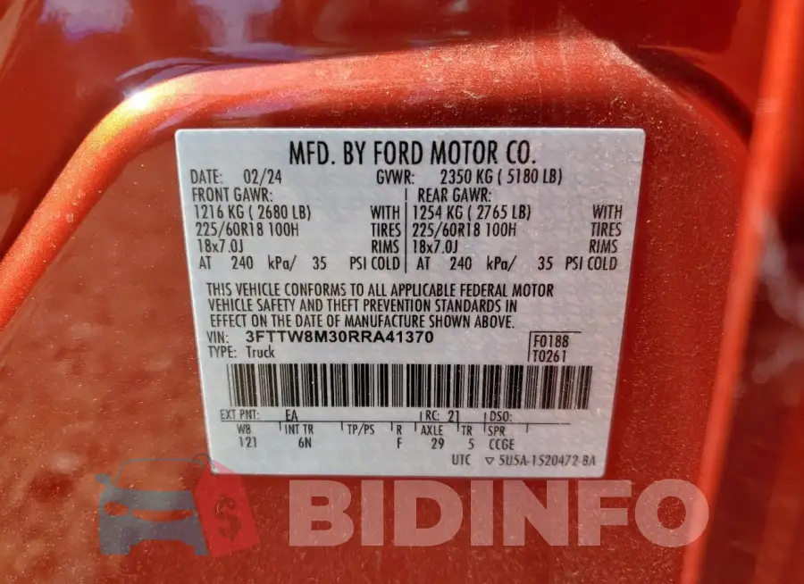 3FTTW8M30RRA41370 Photo# 13
