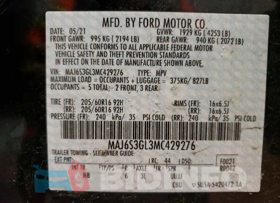MAJ6S3GL3MC429276 Photo# 14