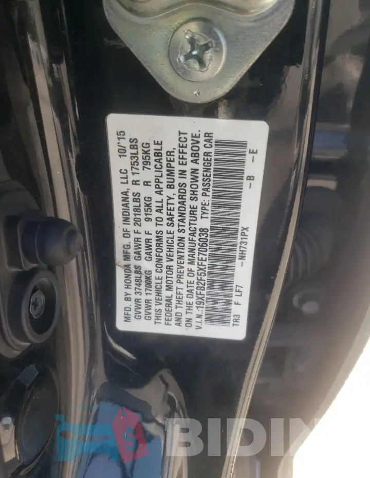 19XFB2F5XFE706038 Photo# 12