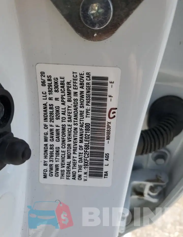 19XFC2F68LE021800 Photo# 12