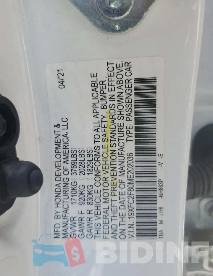 19XFC2F80ME202036 Photo# 12