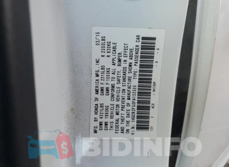1HGCR2F50FA132505 Photo# 13