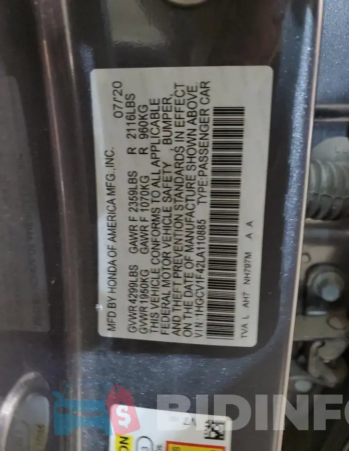 1HGCV1F42LA110885 Photo# 12
