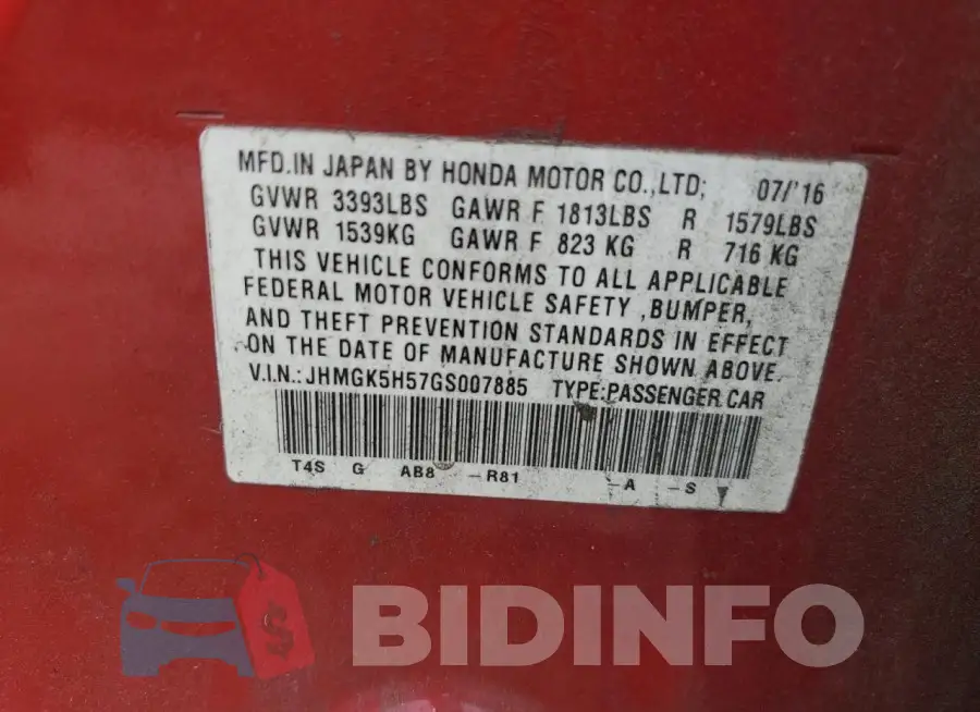 JHMGK5H57GS007885 Photo# 12
