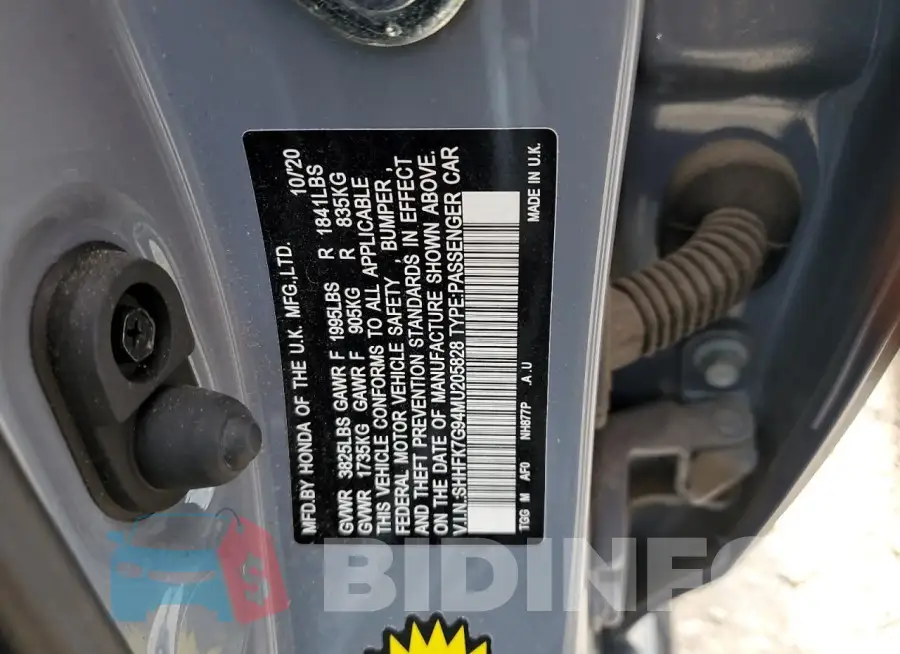 SHHFK7G94MU205828 Photo# 12